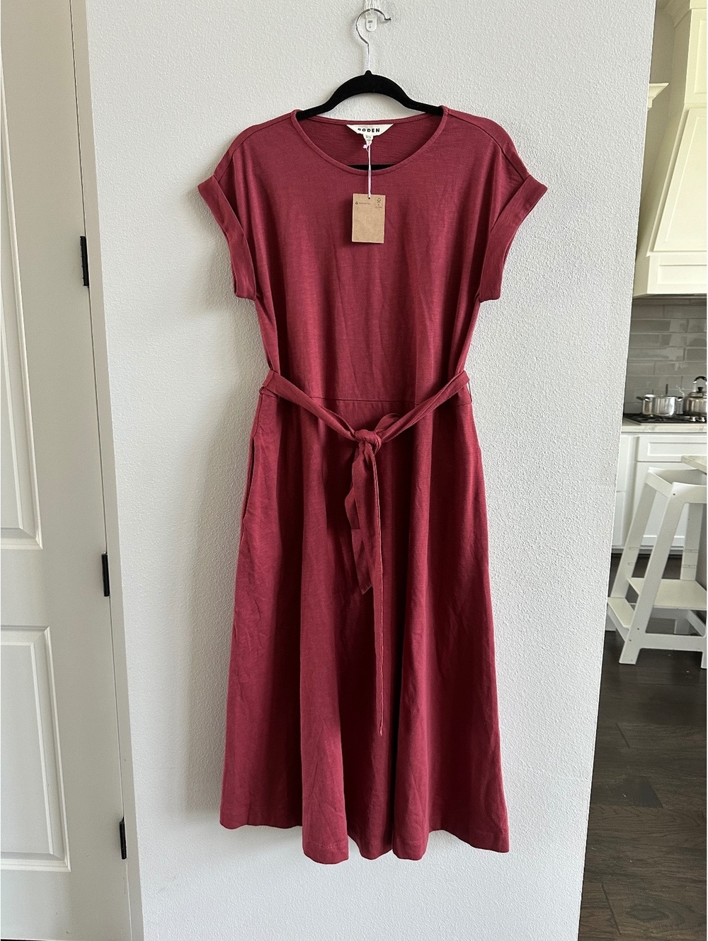 Boden Eve Jersey Midi Dress Rich Chestnut NEW size 6R